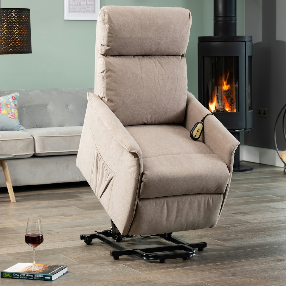 image 1 of Milan Electric Lift Assist Rise and Recline Chair - Cappuccino