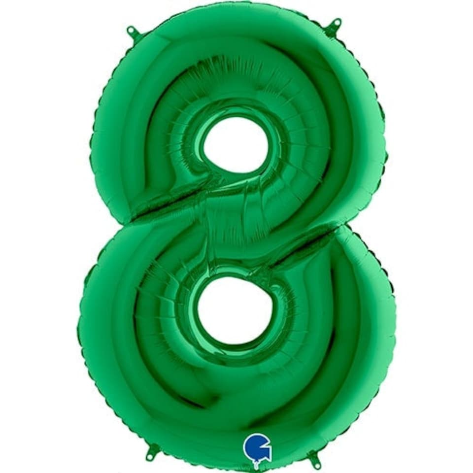 Green Number 8 Helium Foil Giant Balloon 102cm / 40 in
