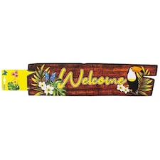 Tropical Toucan Hawaiian Welcome Cardboard Party Sign Decoration 50cm