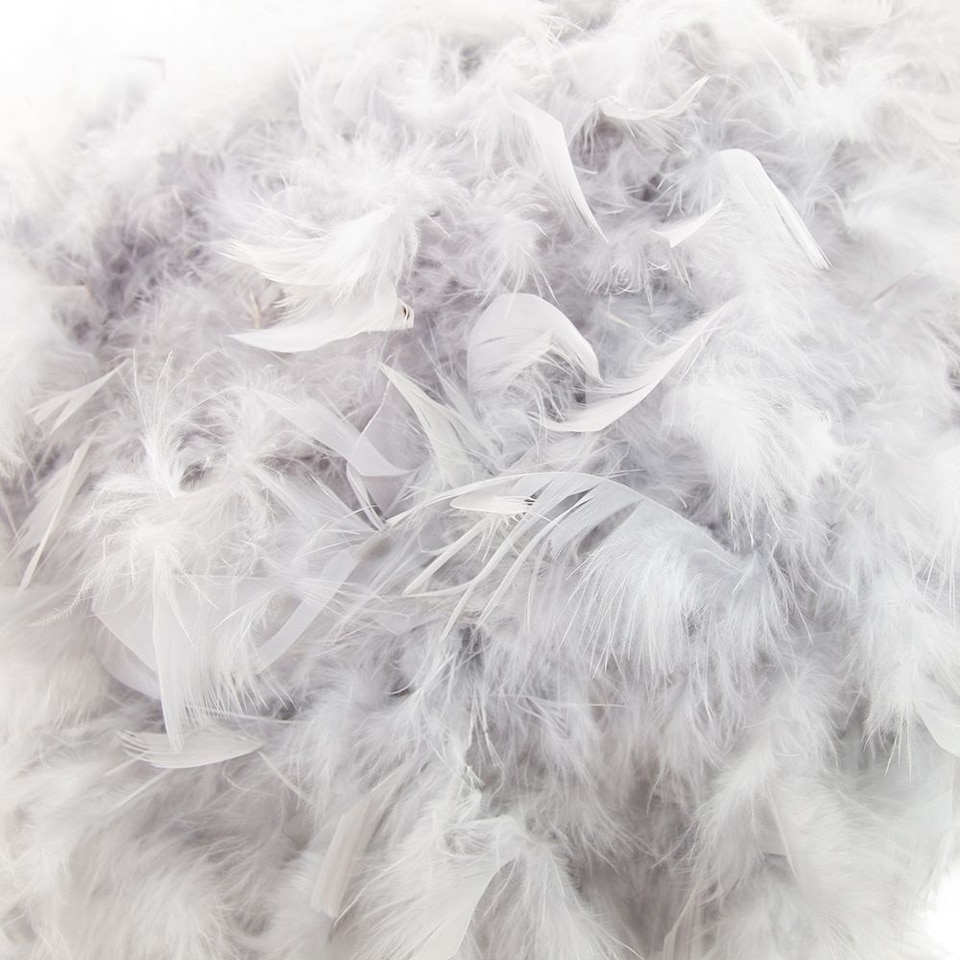 image 1 of Contemporary Grey Feather Pendant Light Shade with Transparent Acrylic Droplets | Grey