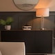 image 3 of ValueLights Balan Brushed Chrome Table Lamp Grey Shade