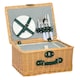 image 1 of Outsunny Wicker Picnic Basket for 2 w/ Insulated Cooler Bag, Light Brown