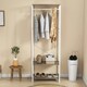 image 7 of HOMCOM Coat Rack, 2-in-1 Clothes Stand with Shoe Storage for Hallway, Grey