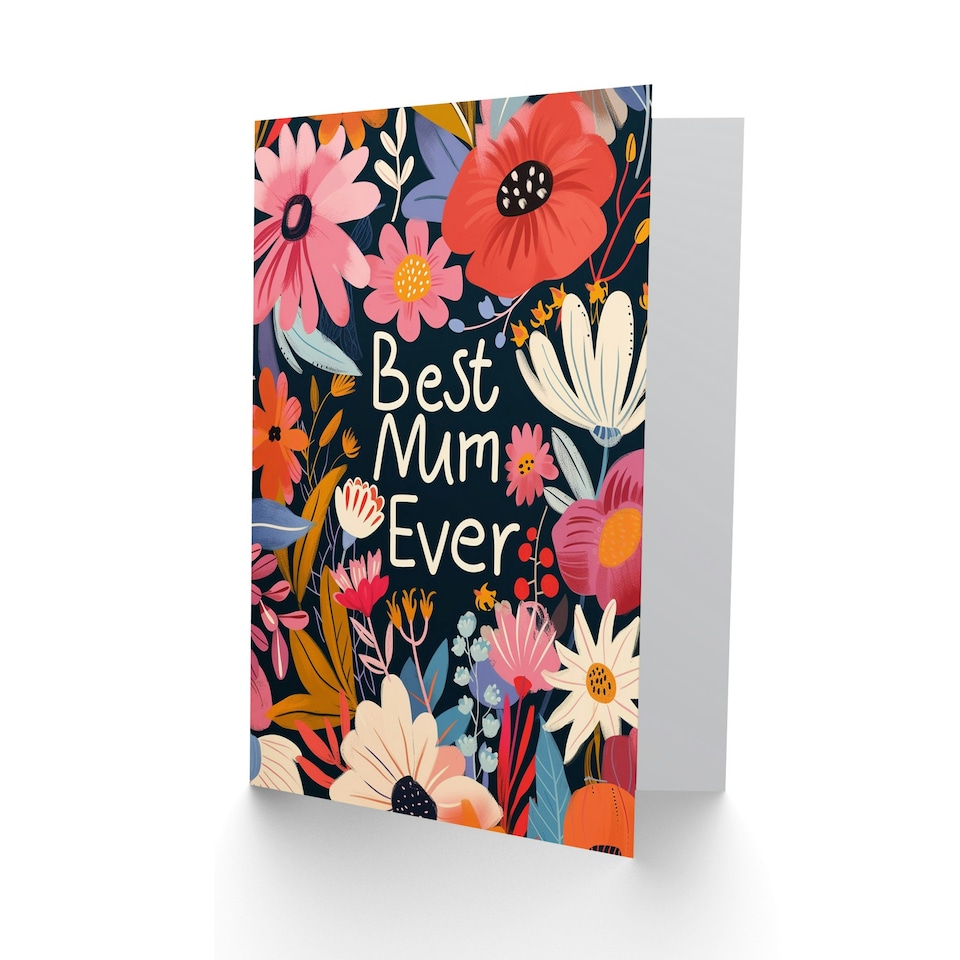 image 1 of Mothers Day Card Best Ever Flowers Floral Mum Card