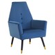 image 2 of Interiors by Premier Midnight Velvet Button Chair, Highback Velvet Buttoned Chair, Long-lasting Velvet Button Dining Chair