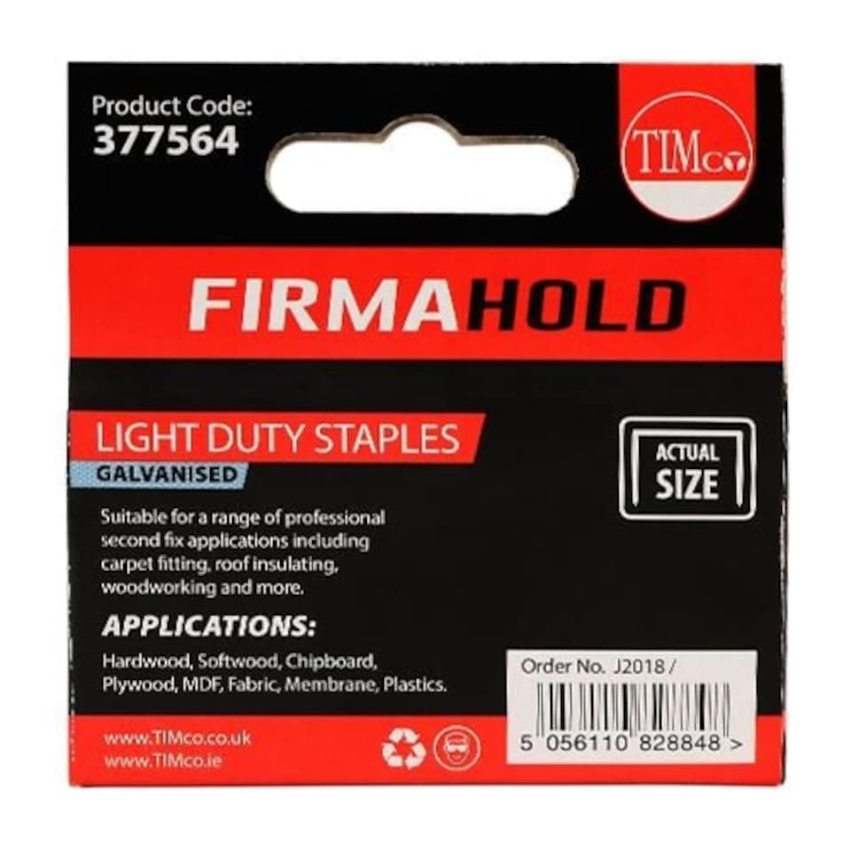 image 1 of Timco - Light Duty Staples - Chisel Point - Galvanised  (Size 8mm - 1000 Pieces)