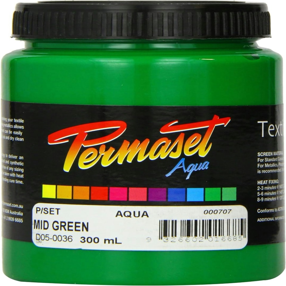 Permaset Aqua Standard Ink, Mid Green, 300ml