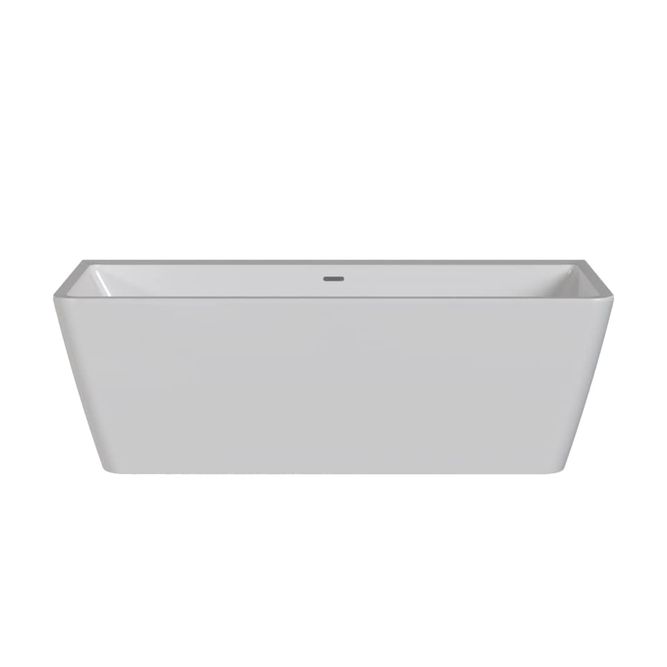 image 1 of Balterley Square Back to Wall Bath with Waste: Double-Ended Acrylic Bath