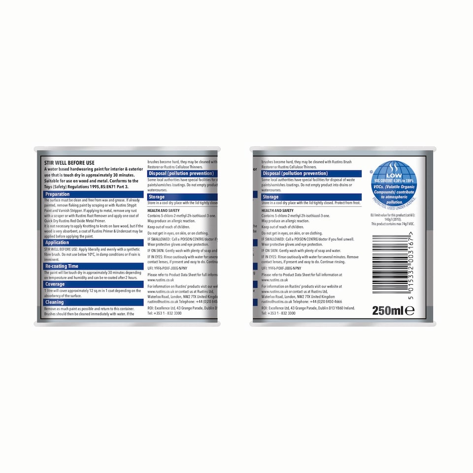 image 1 of Rustins Quick Dry Small Job Gloss Paint Pearl Grey 250ml | Grey | 1