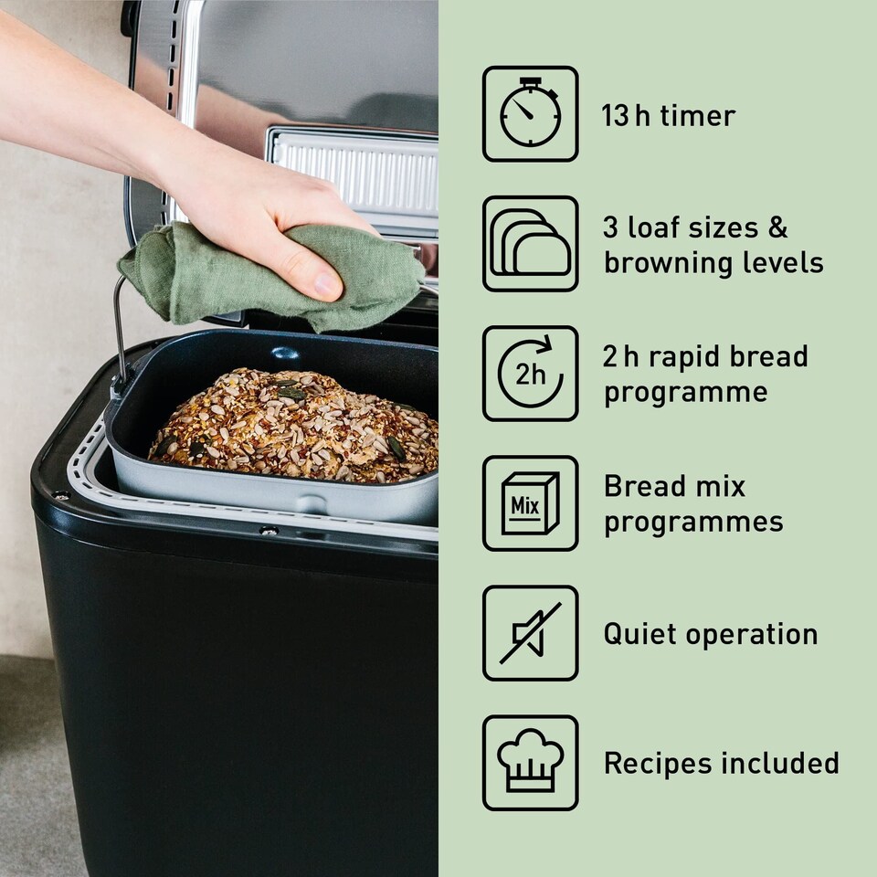 image 1 of Panasonic SD-R2530KXC Automatic Breadmaker with nut dispensers and gluten free programmes Black