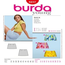Burda 8237 Paper Sewing Pattern – Women’s Skirt, UK Sizes 6–24, Easy