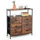 image 1 of COSTWAY 6 Drawers Dresser Organizer 2-Tier  Fabric Storage Brown