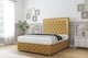 image 2 of Sloomy Sofia Gold Mustard Plush Divan Bed With Mattress 2 Drawers Right Side With 54" Floor Standing Headboard & 12" Matching Footboard 2'6 Small Single | Gold | Mustard | Small Single | 1