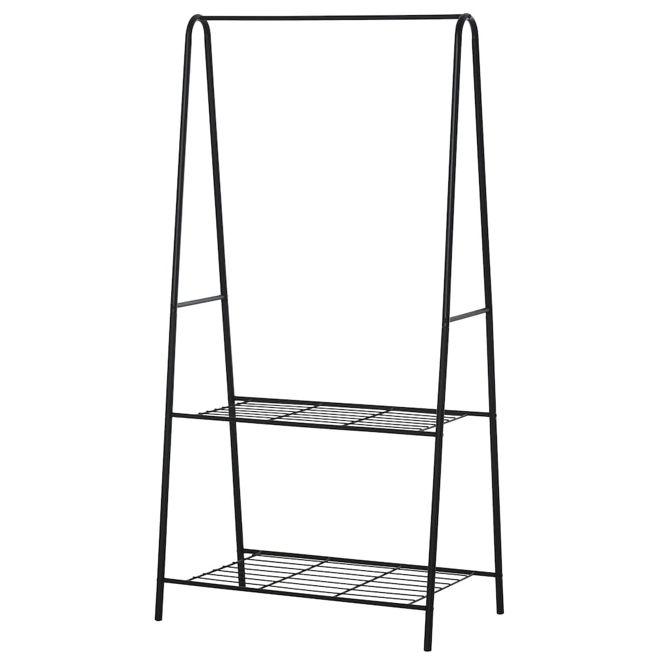 image 1 of HOMCOM A Shaped Clothes Rack Garment Hanger Hanging Rail 2-tier Shelving Metal