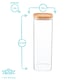 image 3 of Argon Tableware Square Glass Storage Jars with Wooden Lids - 2.2 Litre - Pack of 3