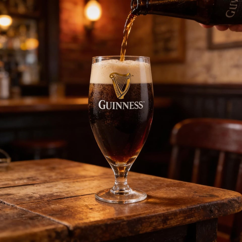 image 1 of Guinness Stemmed Pint Glass Set - 2 Piece Large Reusable Glass Craft Beer Drinking Tulip Lager Ale Pub Kitchen Tumbler Cups Set