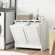 image 6 of kleankin Tilt-out Laundry Storage Cabinet with 2 Compartment Hampers, White
