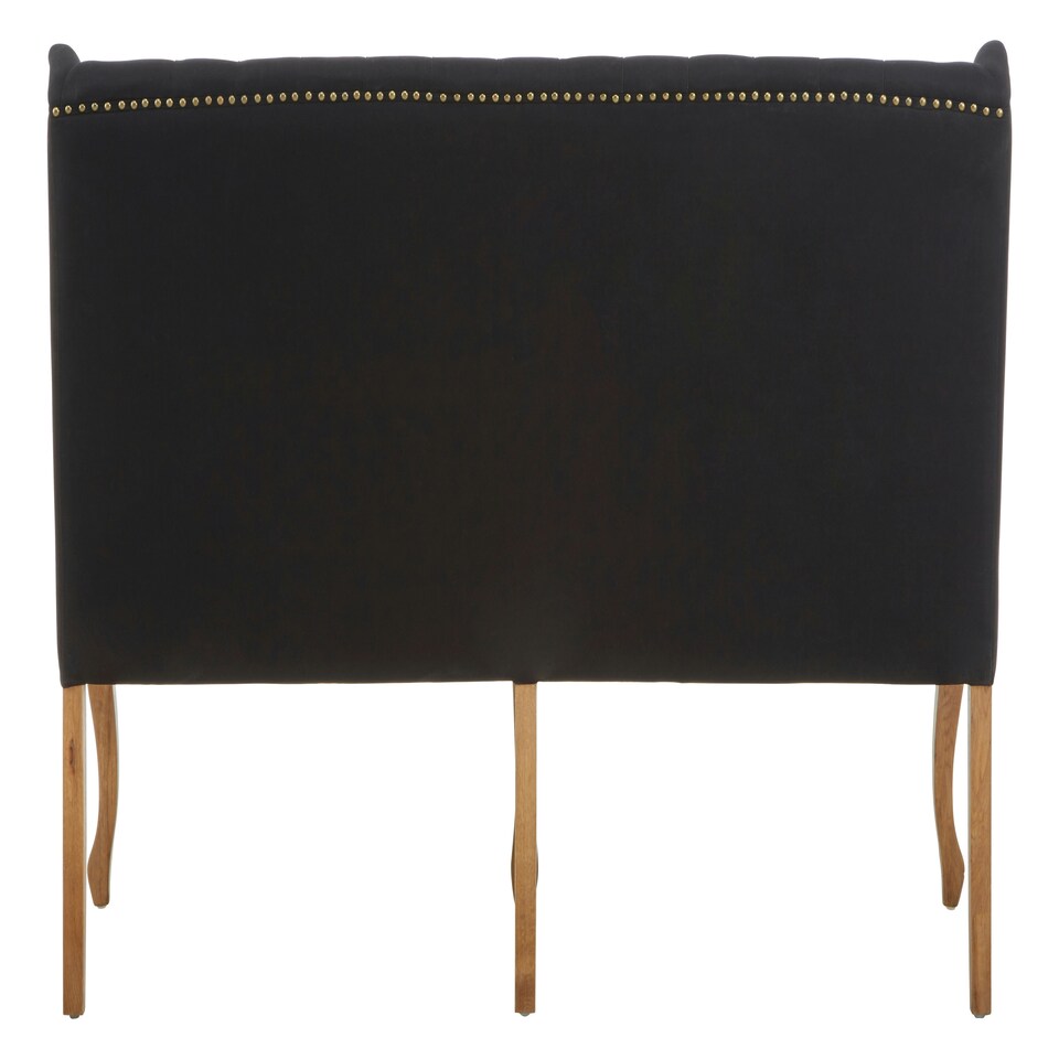 image 1 of Interiors By Premier 2 Seat Black Bench With Cabriole-Style Legs,Luxe Dining Bench,Spacious Patio Settee,Wooden Bench For Bedroom Black