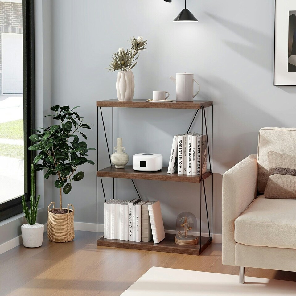 image 1 of COSTWAY 3-Tier Display Rack Industrial Storage Shelving Unit