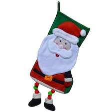 40cm Christmas Stocking Hanging Decoration in 3D Santa Design