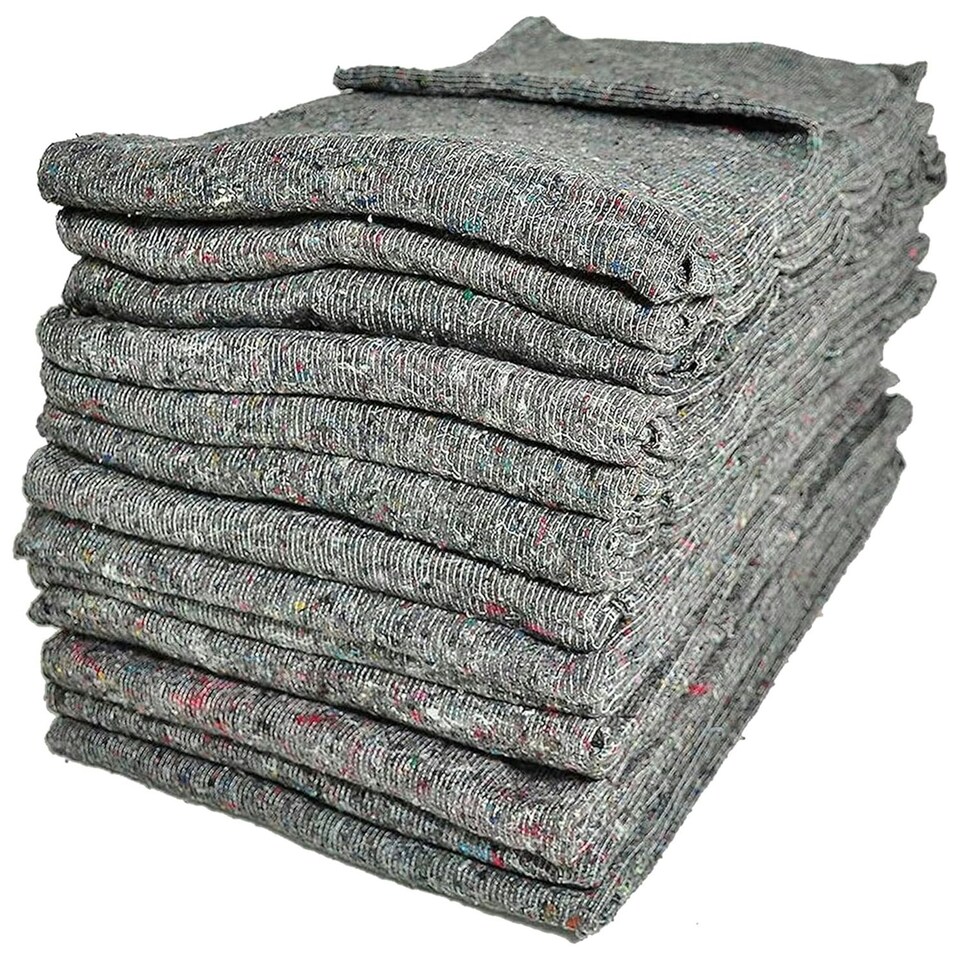 image 1 of 10 x Mixed Wool 150cm x 200cm Fabric Removal Blankets For House Moving & Storage Grey