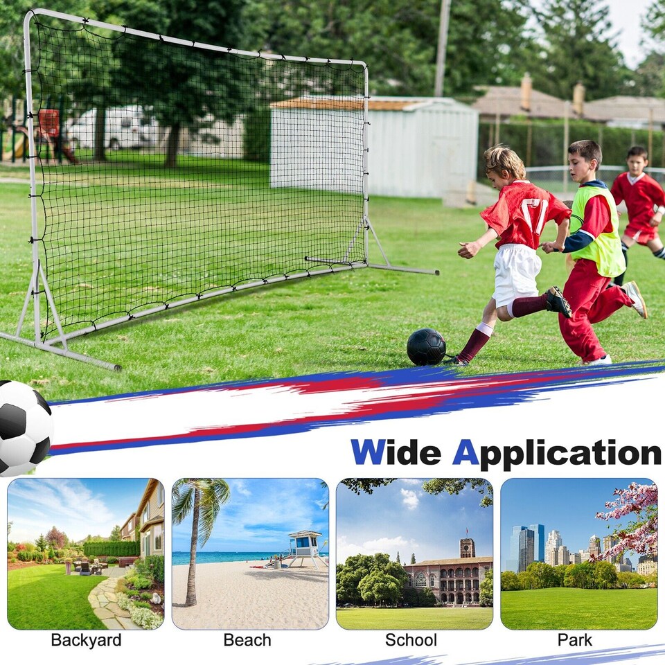 image 1 of COSTWAY Portable Soccer Rebounder Net Soccer Training Equipment w/Carry Bag
