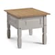 image 2 of Mercers Furniture Corona Grey Wax Lamp Table Small Coffee Side Unit Solid Wood Pine Wooden Living Room with Mexican Styling