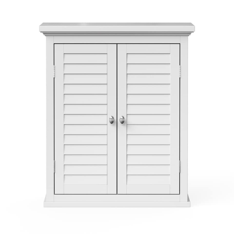 image 1 of Teamson Home Wooden Bathroom Wall Cabinet 2 Doors White