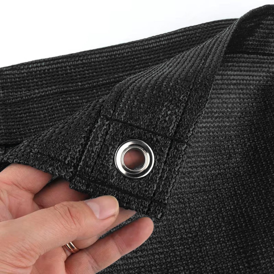 image 1 of True Products Black Privacy & Balcony Screening Net Heavy Duty 180gsm with Eyelets 1.83m x 4m