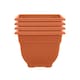 image 1 of Bell Pot 4x 37cm Square Plastic Garden Planter Orange