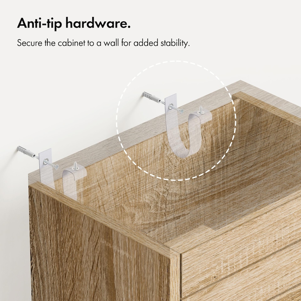 image 1 of VonHaus Chester Bathroom Storage Cabinet in Oak Effect