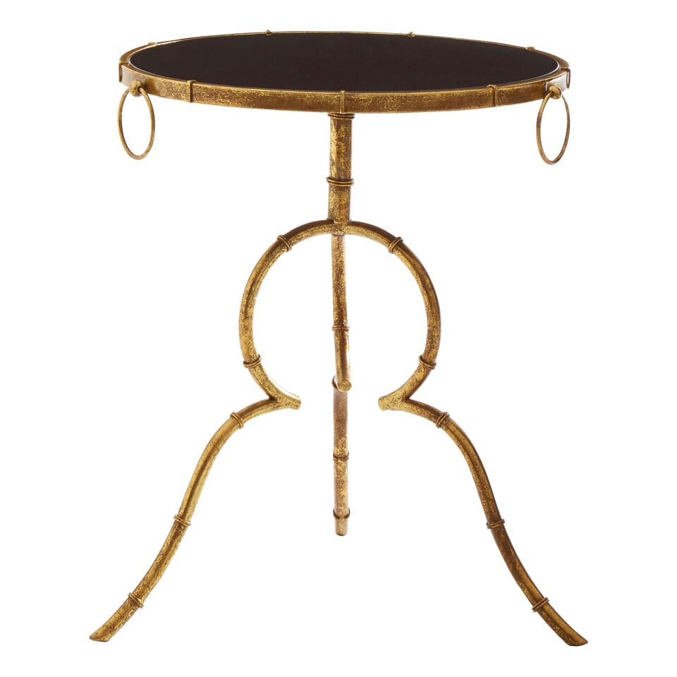 image 1 of Interiors by Premier Sleek Black Tempered Glass Top Accent Table, Elegant Side Table By Couch, Durable And Versatile Lounge Table Black