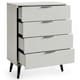 image 4 of Silk Grey Wide Chest of Drawers (4 Drawers)