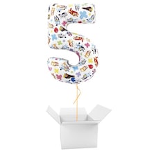 Bluey Number 5 Giant Foil Helium Balloon - Inflated Balloon in a Box