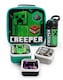 image 1 of Minecraft Lunch Bag | Kids Creeper Skeleton Enderman 5 Piece School Dinner Bag, BPA Free Water Bottle & 3 Snack Pots | Green Gamer Drink Food Containers