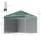 image 5 of Outsunny 3x3 (M) Pop Up Gazebo Party Tent w/ 2 Sidewalls, Weight Bags, Green