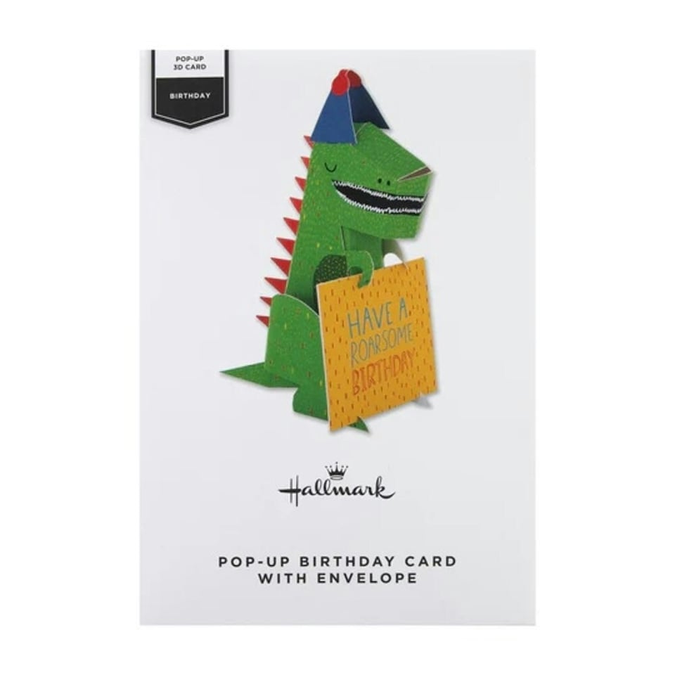 image 1 of 3D Pop-Up Dinosaur Design Birthday Card