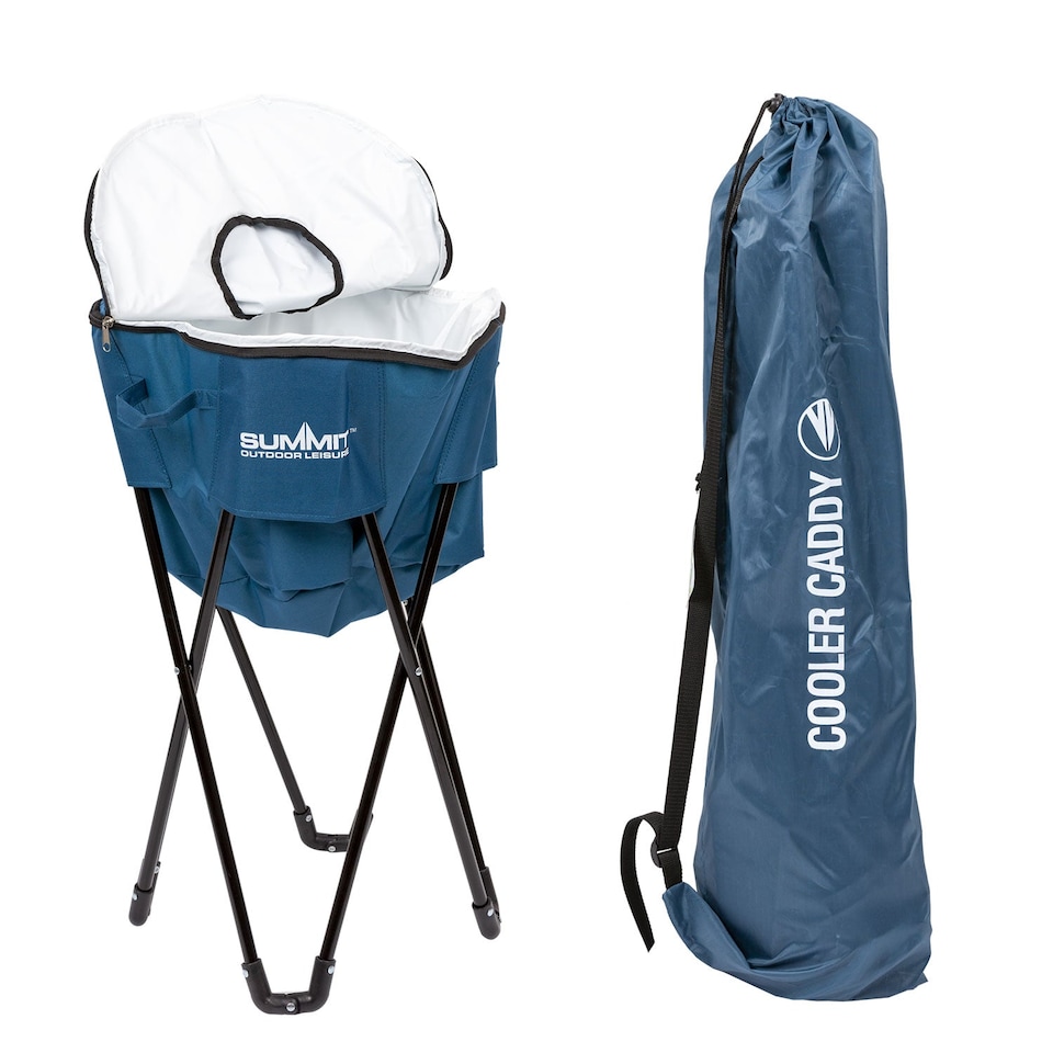 image 1 of vfm-estore Summit Folding Cooler Bag on Stand - Indigo Blue