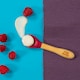 image 5 of Tiny Dining Children's Bamboo Silicone Tip Spoon - Red