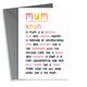 image 1 of Cute Definition Mother's Day Card For Mum