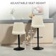 image 4 of HOMCOM Bar Stools Set of 2 Adjustable Swivel Bar Chairs with Backrest Cream | Beige