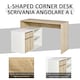 image 3 of HOMCOM L-Shaped Corner Computer Desk Study Table w/ Storage Shelf Drawer Office