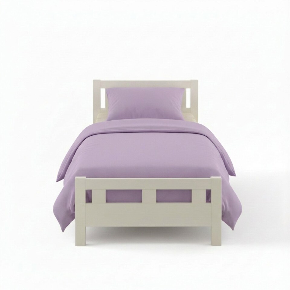 image 1 of Flannelette Cotton Cot Bed Duvet Cover Set Brushed Warm Bedding Set | Purple | Lilac | Toddler