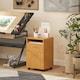 image 8 of HOMCOM 60cm Filing Cabinet with Drawers and Open Shelf, Natural
