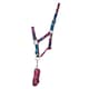 image 1 of Hy Adjustable Horse Headcollar and Leadrope - Grey/Pink/Mint - Pony