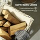 image 4 of Outsunny Set of 3 Wicker Log Basket with Liner and Rope Handles, Beige