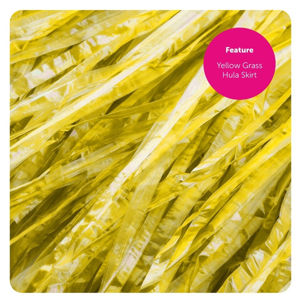 image 1 of 80cm Hawaiian Long Yellow Hula Skirt & Lei | Yellow | 6