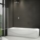 image 3 of 800x1400mm 180 Pivot Shower Bath Screen Tempered Glass Door Panel Chrome