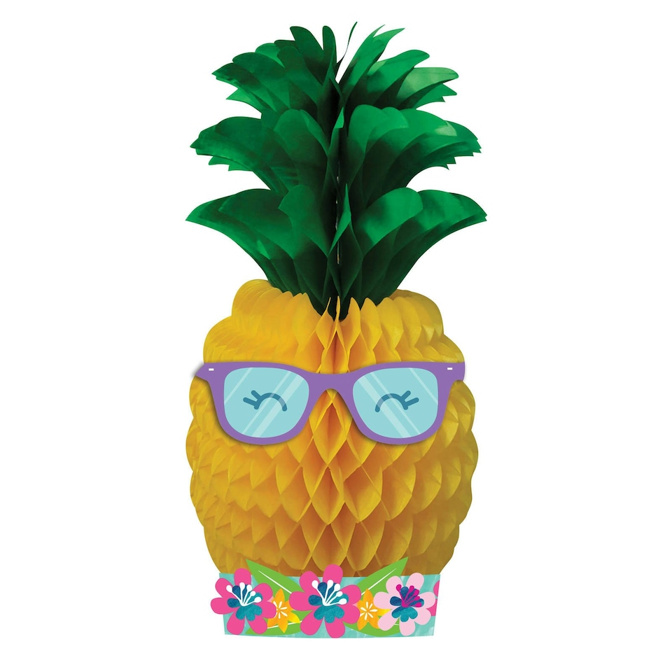 Creative Party Honeycomb Pineapple Party Centrepiece - Yellow/Green - One Size