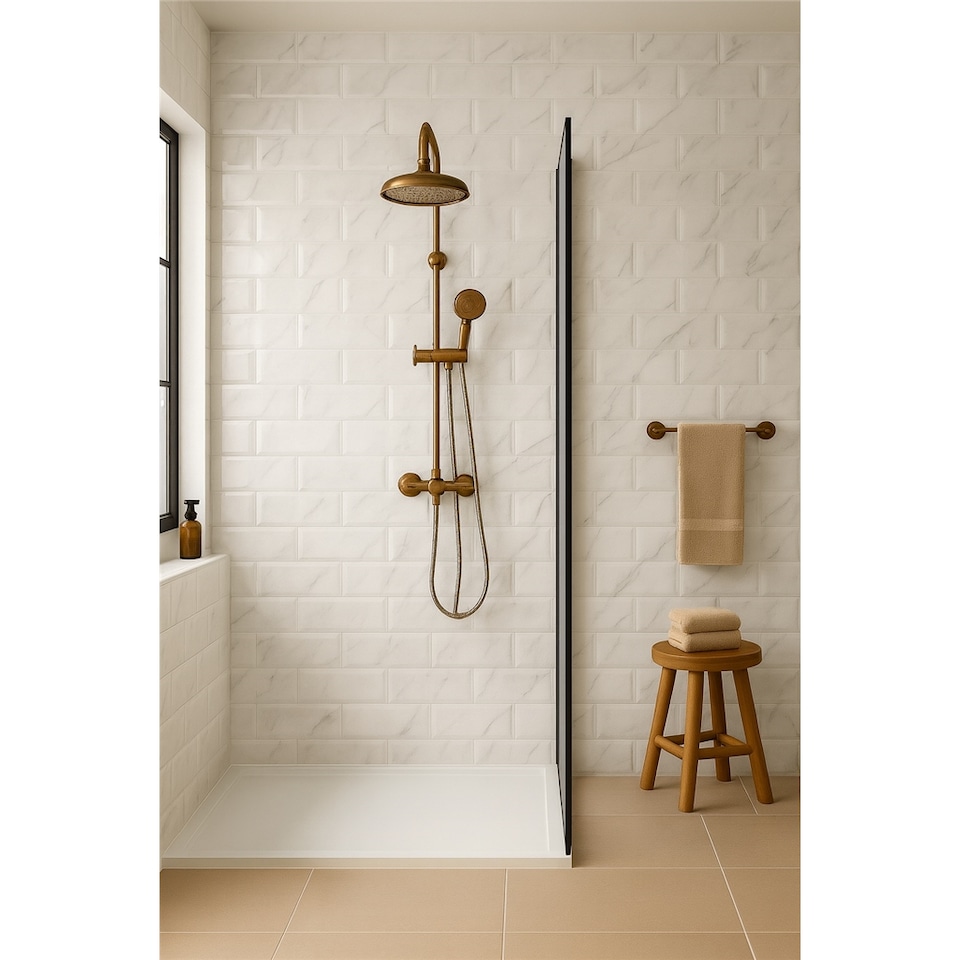 image 1 of Bone Gloss Metro Tiles (250 Pack-5 Box-5m2 Coverage)-Bath-Premium Ceramic Wall Finish-Inspired by NYC Subway & SoHo Style